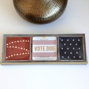 "Vote Dog" Catch All Trays, Red White Blue & Gold Metallic Jewelry Trinket Trays